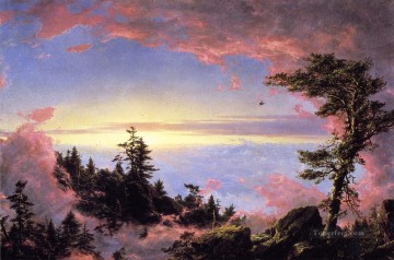 Paisajes Painting - Por encima de las nubes al amanecer, paisaje del río Hudson, paisaje de la iglesia Frederic Edwin